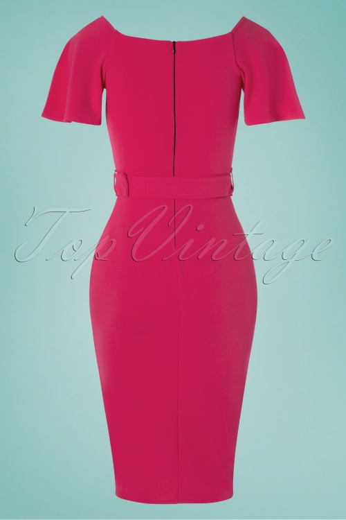 Vintage Chic for Topvintage - 50s Roxana Pencil Dress in Hot Pink 4