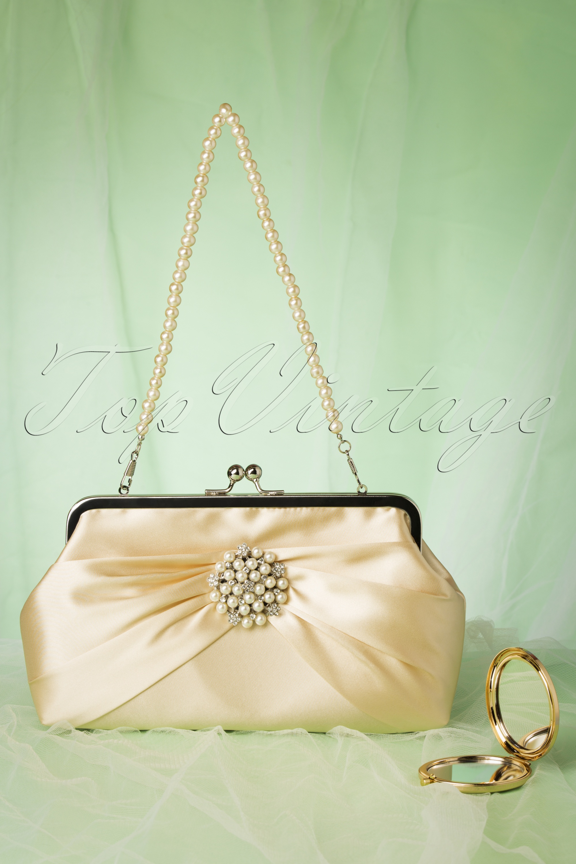 Lovely - Audrey Pearl-clutch in crème 2