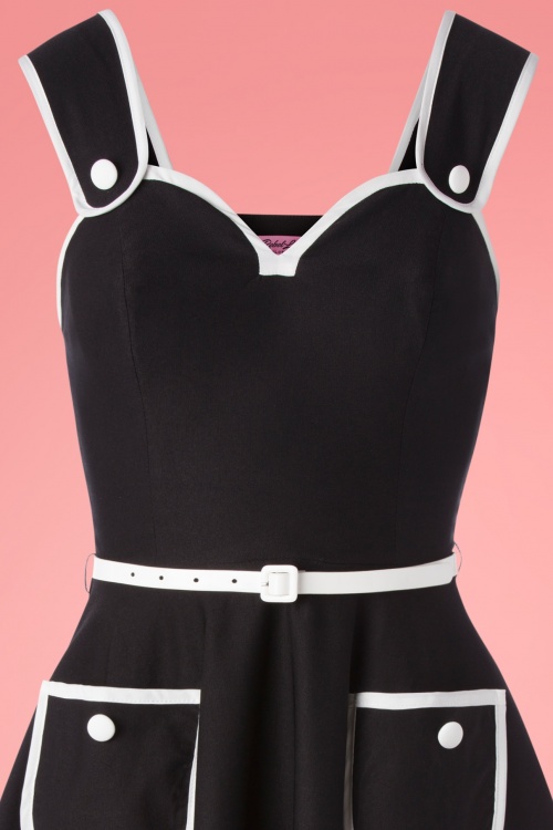 Rebel Love Clothing - 50s Cheesecake Swing Dress in Black and White 2