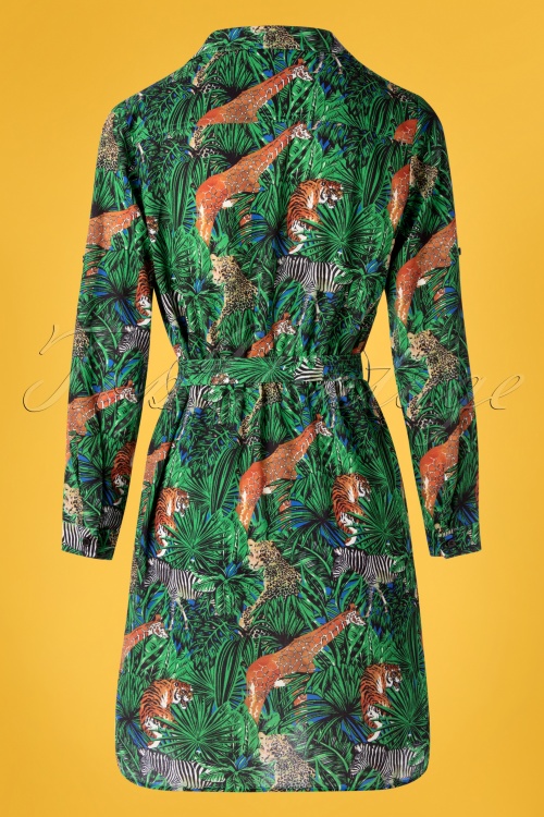 Smashed Lemon - Dawn Jungle Blouse Dress Années 60 en Multi 2