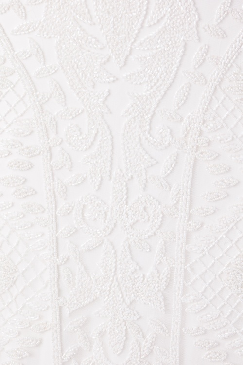 GatsbyLady - Grace Embellished Maxi Dress Années 20 en Blanc 4