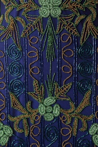 GatsbyLady - Peacock Flapper Dress Années 20 en Bleu Marine 3