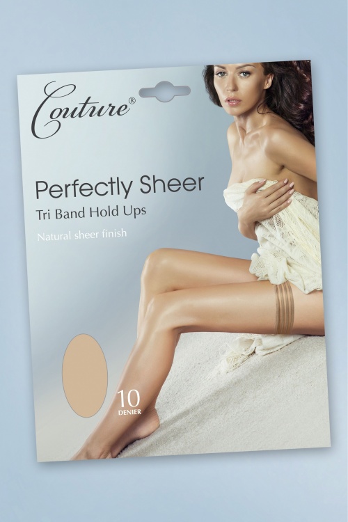 Couture Ultimates - 50s Perfectly Sheer Tri Band Hold Ups in Beige Naturel 2