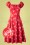 Collectif Clothing - Dolores Vintage Palm Doll Kleid in Rot