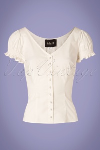 Collectif Clothing - 50s Sofia Gypsy Top in Ivory 2