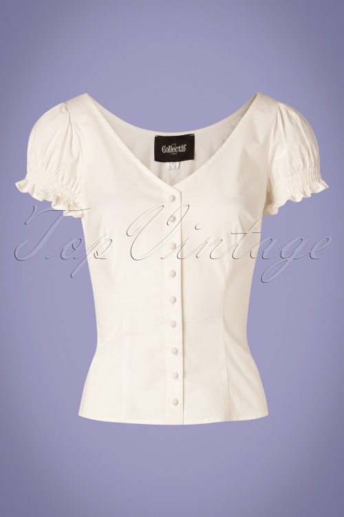 Collectif Clothing - Sofia Gypsy Top Années 50 en Ivoire 2