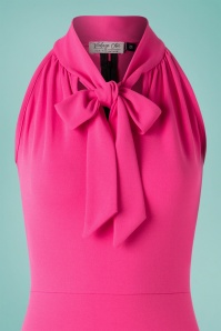 Vintage Chic for Topvintage - Venna Halter Pencil Dress Années 50 en Rose Bonbon 3