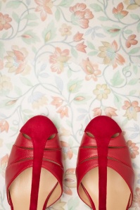 Charlie Stone - 50s Toscana T-Strap Pumps in Red 3