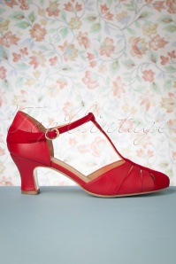 Charlie Stone - Toscana Pumps mit T-Strap in Rot 4