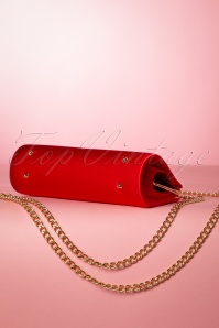 Topvintage Boutique Collection - Satin Dreams Evening Bag Années 50 en Rouge 4