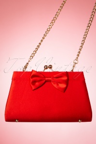 Topvintage Boutique Collection - Satin Dreams Evening Bag Années 50 en Rouge 3