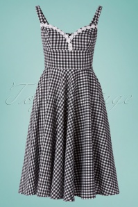 Glamour Bunny - 50s Cindy Swing Dress in Black Gingham 2