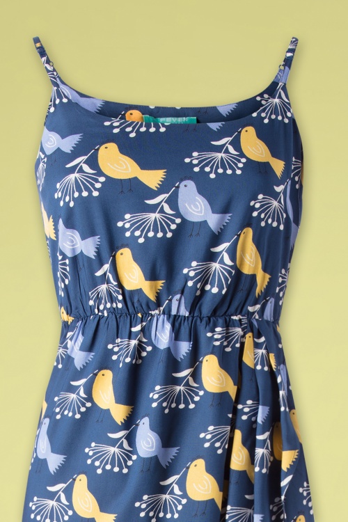 Fever - Cassie Birds maxi-jurk in marineblauw 2