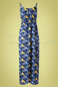 Fever - Cassie Birds maxi-jurk in marineblauw 4