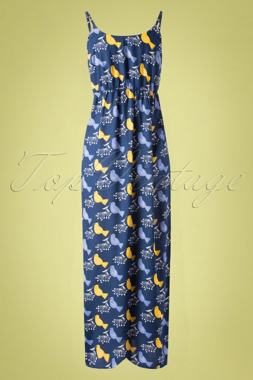 Fever - Cassie Birds maxi-jurk in marineblauw 4