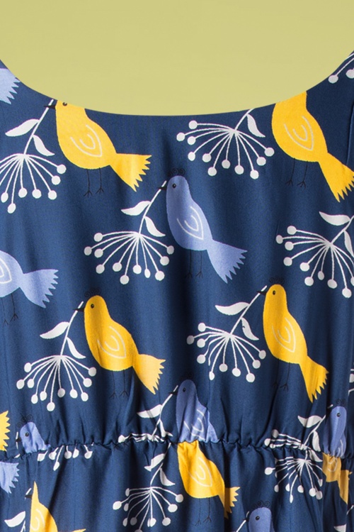Fever - Cassie Birds maxi-jurk in marineblauw 3
