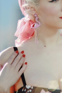 Love ur Look - 60s Flirty Flamingo Earrings in Pink 2