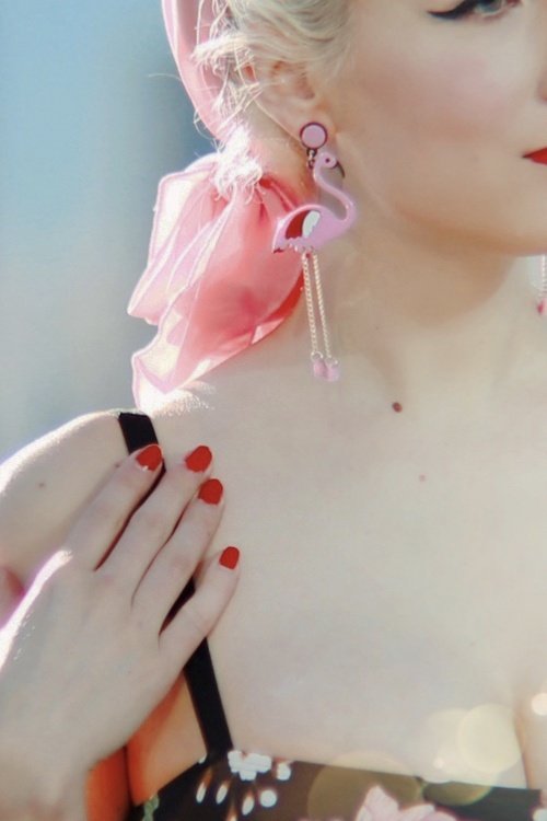 Love ur Look - Flirterige Flamingo oorbellen in roze 2