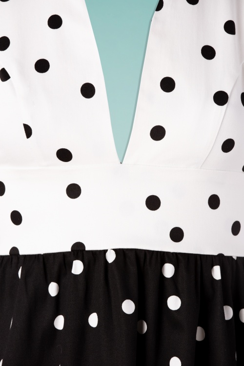 Dolly and Dotty - 50s Laura Polkadot Swing Dress in Black and White 4