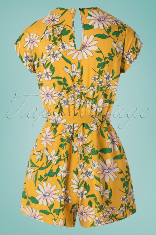 Louche - 60s Sidra Floral Playsuit in Yellow 2