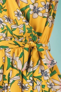 Louche - 60s Sidra Floral Playsuit in Yellow 4