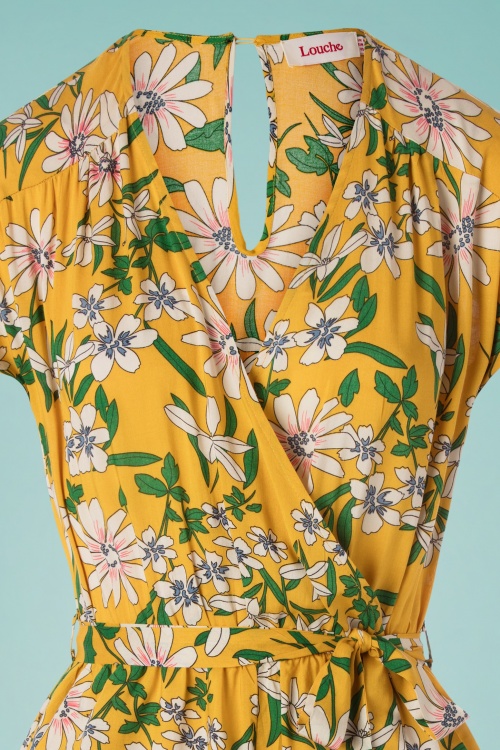 Louche - 60s Sidra Floral Playsuit in Yellow 3
