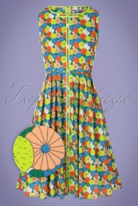 Tailor & Twirl by Tatyana - Samantha Swing Dress Années 60 en Vert Fleuri