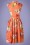 Lady V by Lady Vintage - Eva Floral Swing-jurk in Tangerine Dream 2