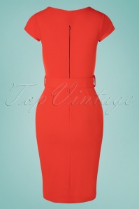 Vintage Chic for Topvintage - Susannah Pencil Dress Années 50 en Orange Fiesta 4