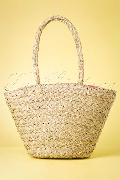Louche - Sunshine Straw Beachbag Années 50 en Naturel 4