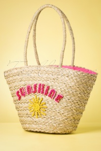 Louche - 50s Sunshine Straw Beachbag in Neutral 3