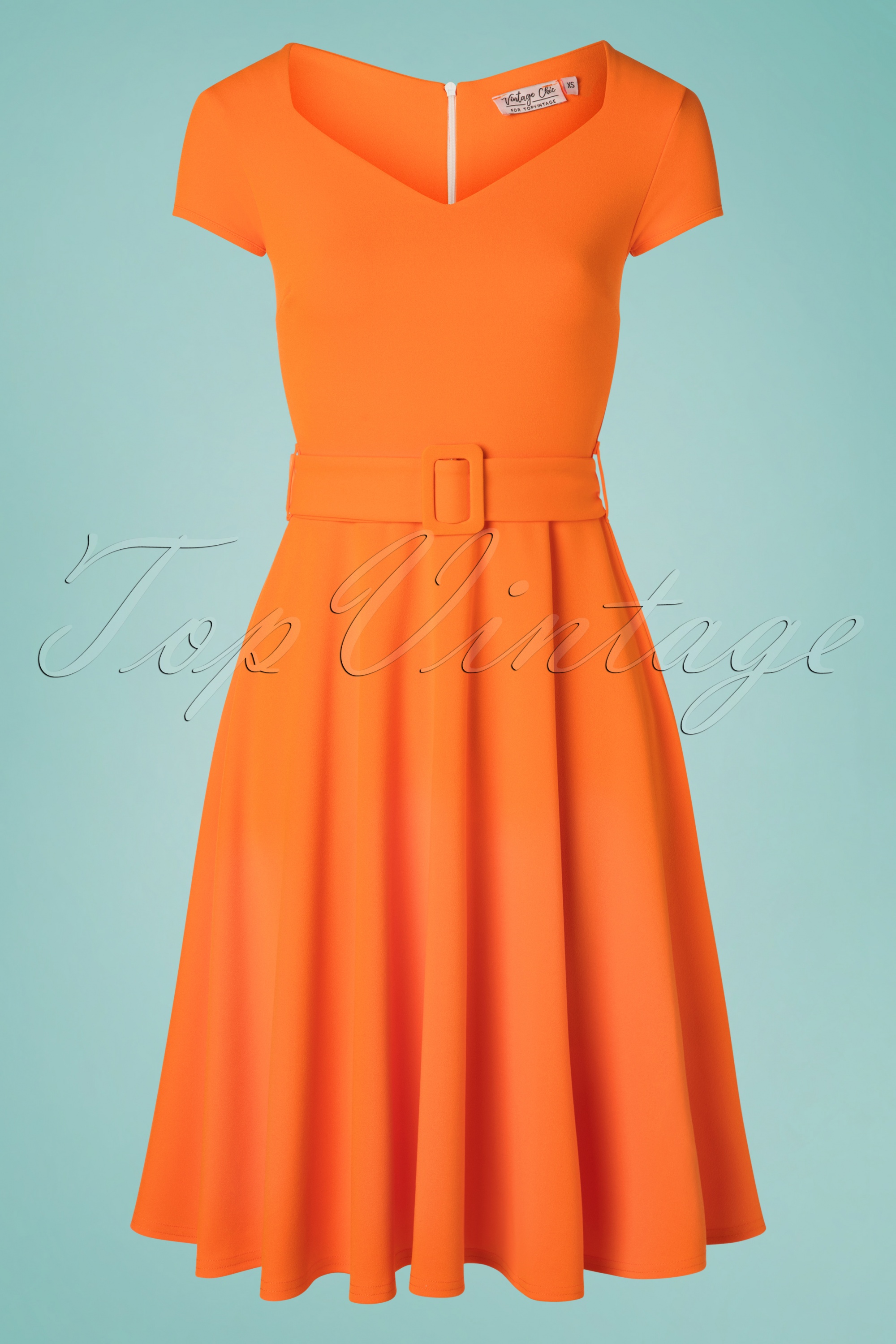 Vintage Chic for Topvintage - Myrtle swingjurk in oranje