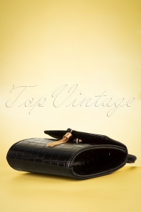Topvintage Boutique Collection - 50s Croco Love Evening Bag in Black 5