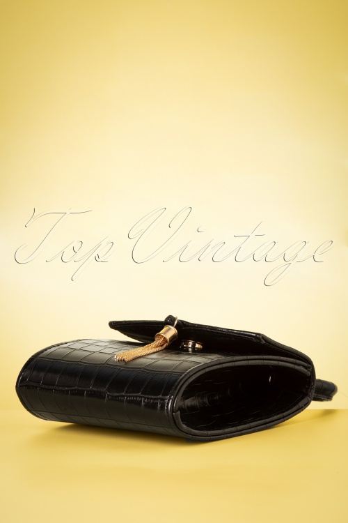 Topvintage Boutique Collection - Croco Love Abendtasche in Schwarz 5
