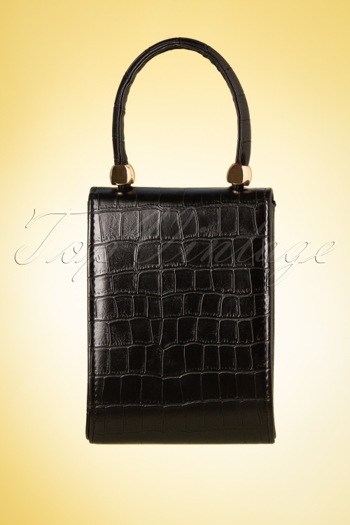 Topvintage Boutique Collection - Croco Love Evening Bag Années 50 en Noir 4