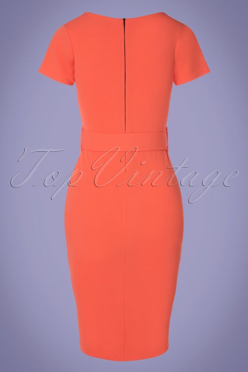 Vintage Chic for Topvintage - 50s Corine Pencil Dress in Coral 4