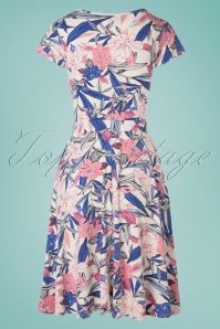 Topvintage Boutique Collection - Fabienne Flower Swing Dress Années 50 en Blanc 4