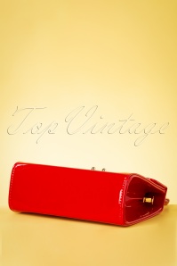 Topvintage Boutique Collection - Back Me Up Patent Evening Bag Années 50 en Rouge 6