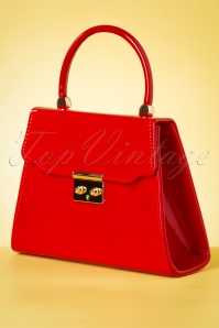 Topvintage Boutique Collection - Back Me Up Patent Evening Bag Années 50 en Rouge 4
