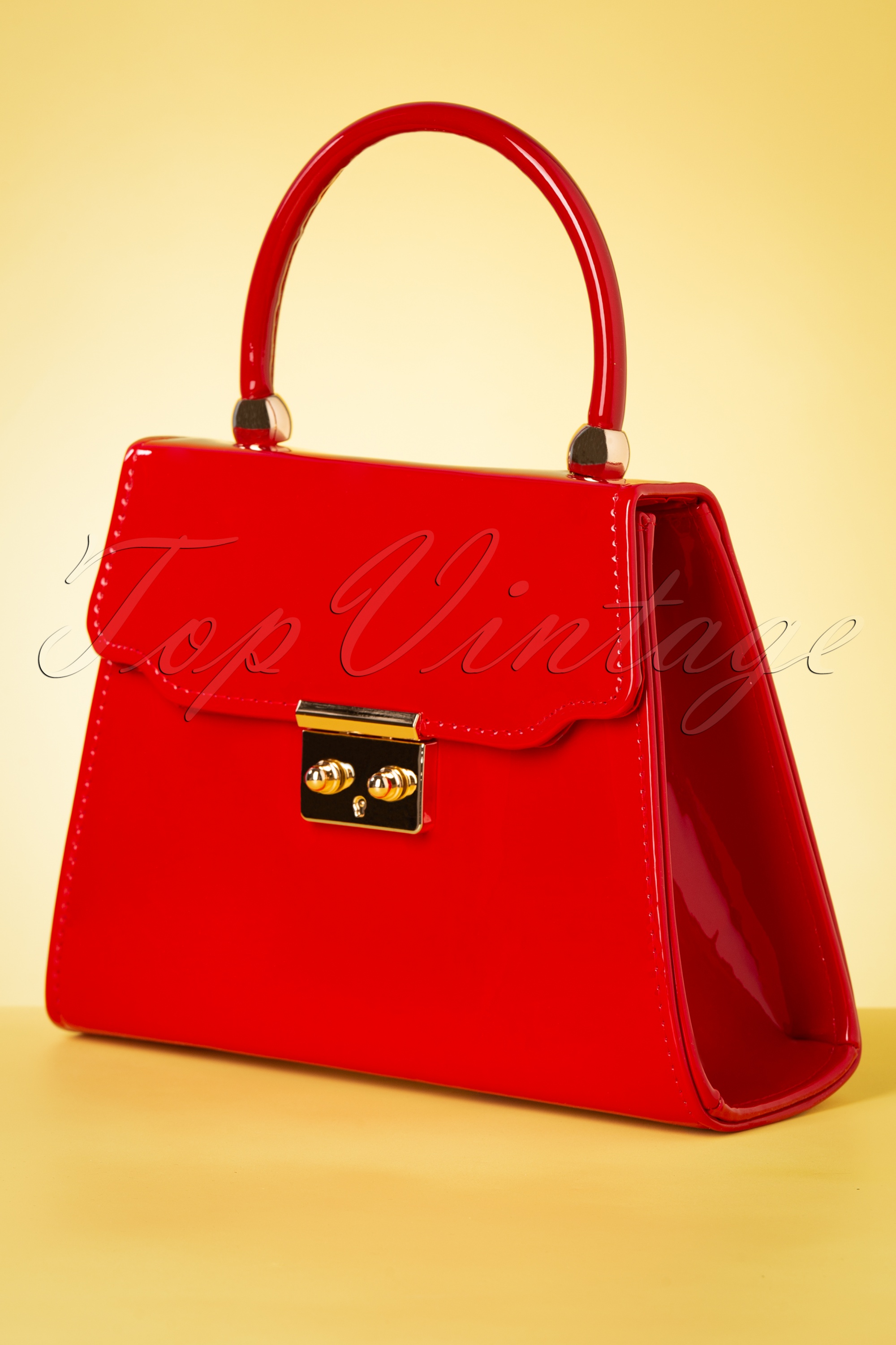 Topvintage Boutique Collection - Back Me Up lak avondtasje in rood 4