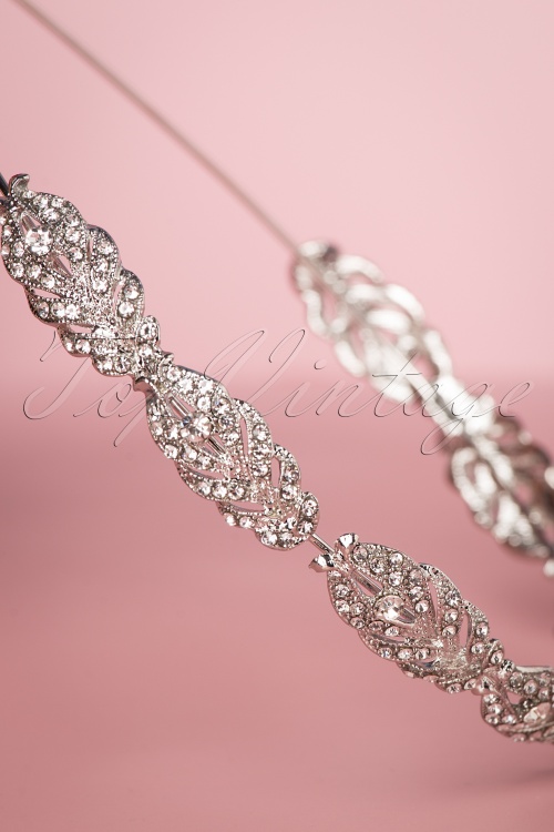 Foxy - 20s Art Deco Crystal Hairband in Silver 3