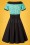Dolly and Dotty - 50s Darlene Polkadot Swing Dress in Black and Turquoise 5