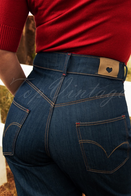 Rock-a-Booty - 50s Cleo Jeans in Classy Blue  5