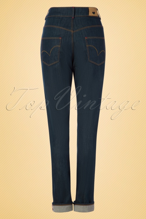 Rock-a-Booty - 50s Cleo Jeans in Classy Blue  4