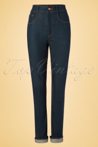 Rock-a-Booty - 50s Cleo Jeans in Classy Blue  3