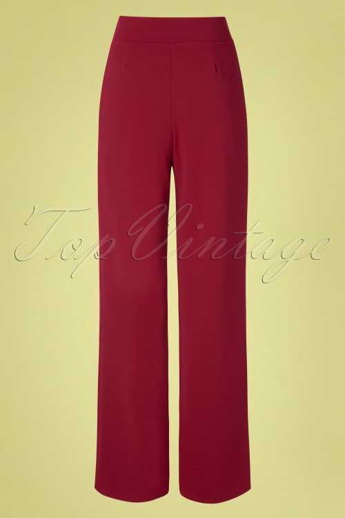Vintage Chic for Topvintage - Mira Wide Trousers Années 40 en Lie de Vin  2