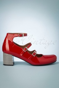Nemonic - 60s Rojo Patent Leather Vintage Pumps in Red 4