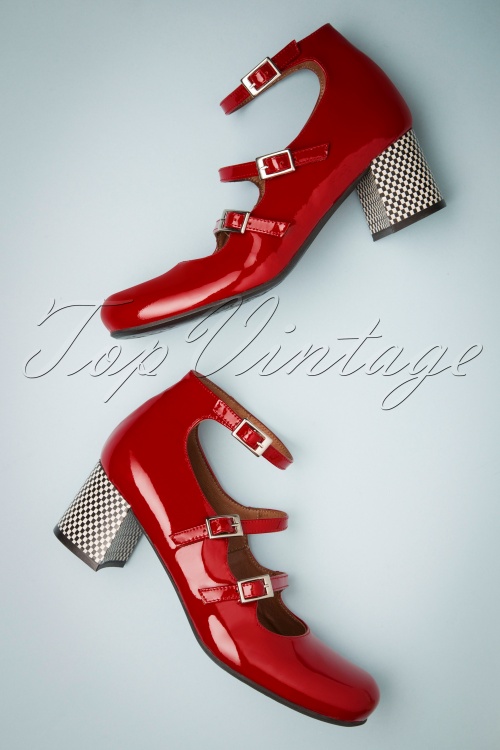 Nemonic - 60s Rojo Patent Leather Vintage Pumps in Red 2
