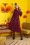 King Louie - Rosie Polkadot Midi Dress Années 60 en Rouge Windsor
