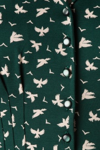 King Louie - Diner Birdie Dress Années 60 en Vert Sapin 4